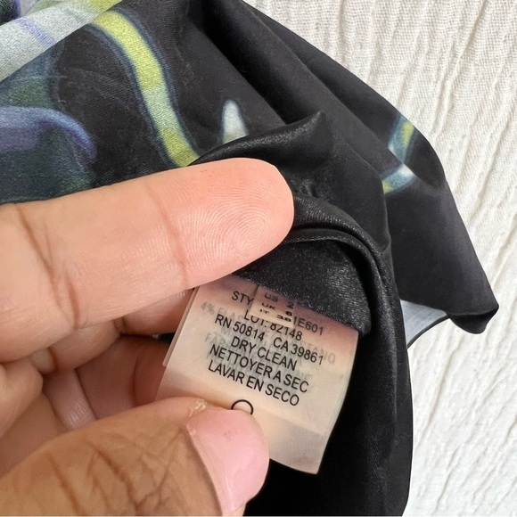 Elie Tahari Green Black Floral Dress size 2 - Picture 5 of 6